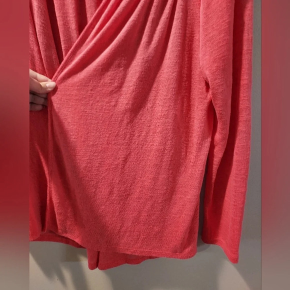 New Directions Pink Coral Open Front Long Sleeve Cardigan in Size XL - Picture 9 of 12
